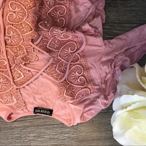 Pink embroider bodysuit